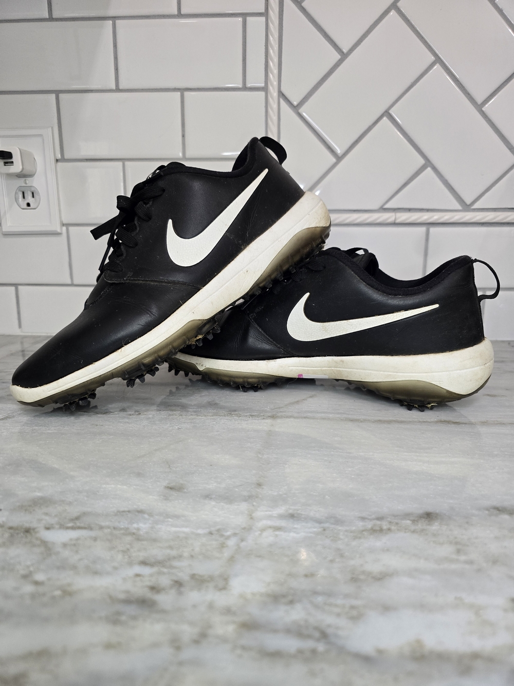 Nike Roshe G Golf Shoes Black White Women's 9.5 Waterproof